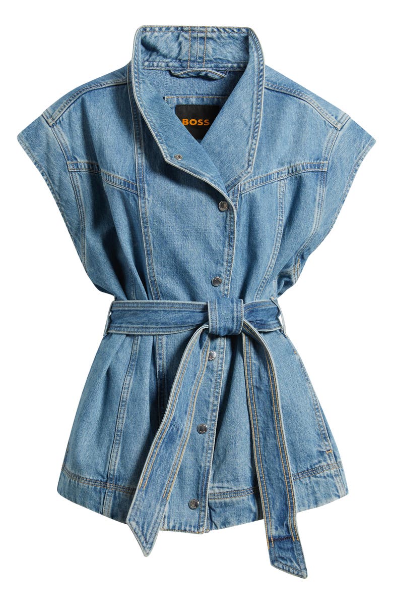 BOSS Orange Denim Vest, Alternate, color, Light Blue
