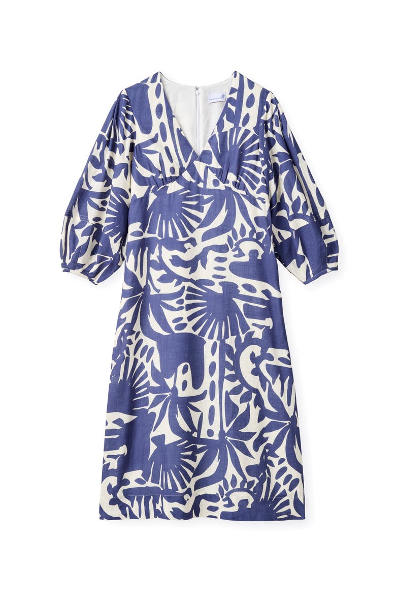 Dover Midi Linen Dress, Main, color, Coastal Indigo