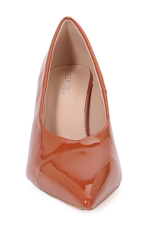 Berness Patent Pointed Toe Pump In Brown