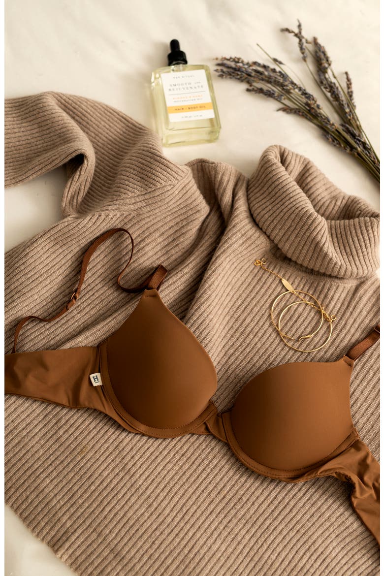 The Base Underwire Bra, Alternate, color, BROWN