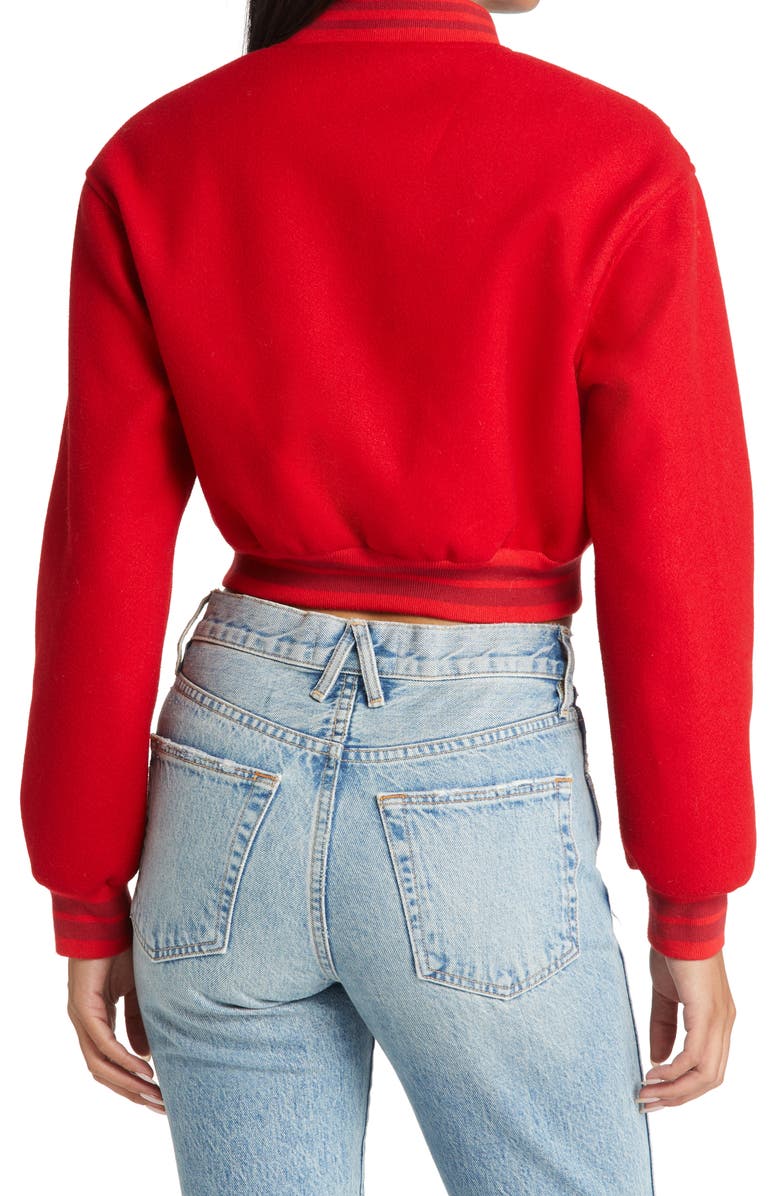 AZALEA WANG Crop Bomber Jacket, Alternate, color,