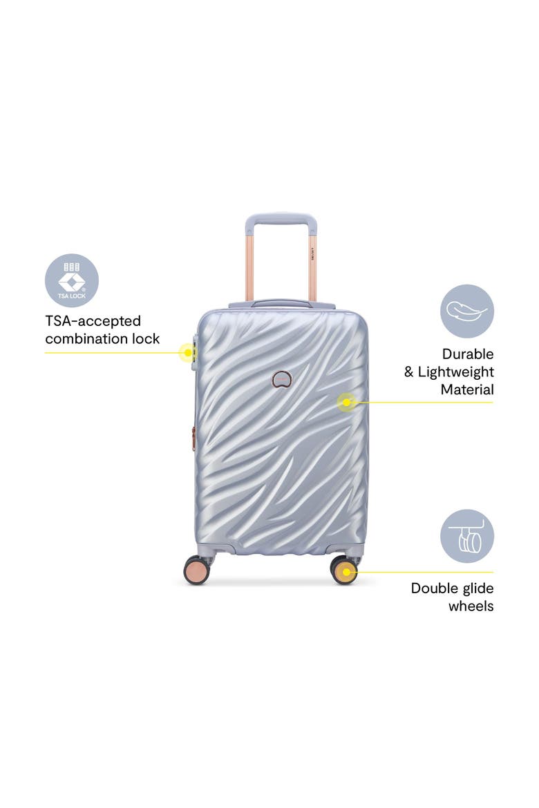Alexis Hardside Expandable 21" Carry On Spinner Luggage, Alternate, color, Platinum/Rose Gold