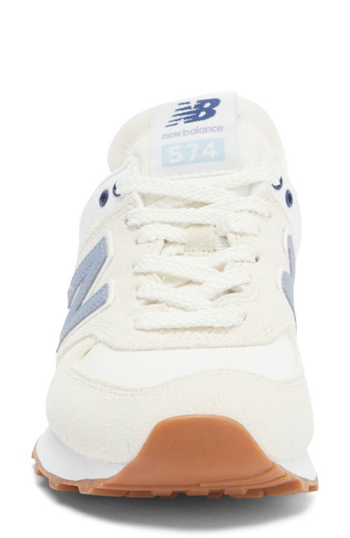 Shop New Balance 574 Sneaker In Linen/indigo