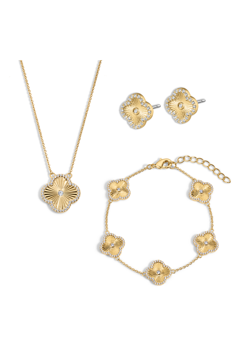 Icon Clover Necklace, Bracelet and Studs - Set of 3 (Women