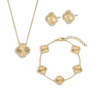 Electric Picks Icon Clover Necklace, Bracelet and Studs - Set of 3