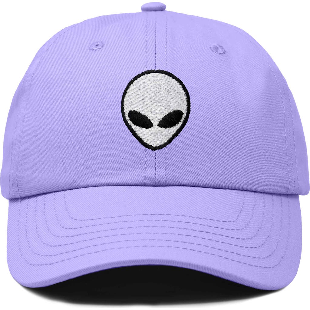 Dalix Alien Embroidered Classic Dad Cap In Lavender