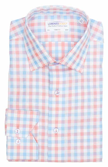 Trim Fit Gingham Print Dress Shirt