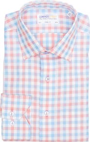Lorenzo Uomo Trim Fit Gingham Print Dress Shirt