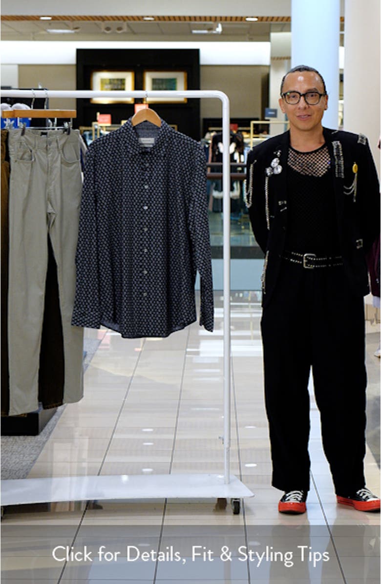 Jimmy OoohCotton<sup>®</sup> Floral & Chevron Print Button-Up Shirt, sales video thumbnail