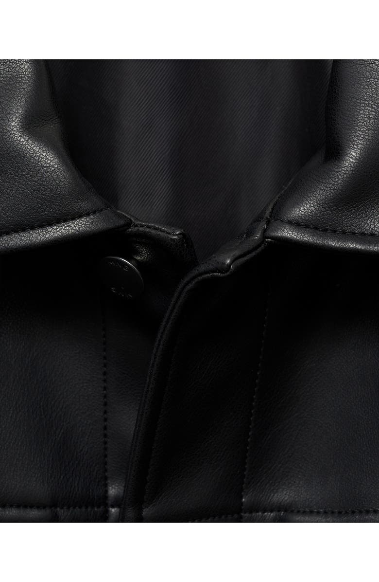 MANGO Faux Leather Jacket with Pockets, Alternate, color,