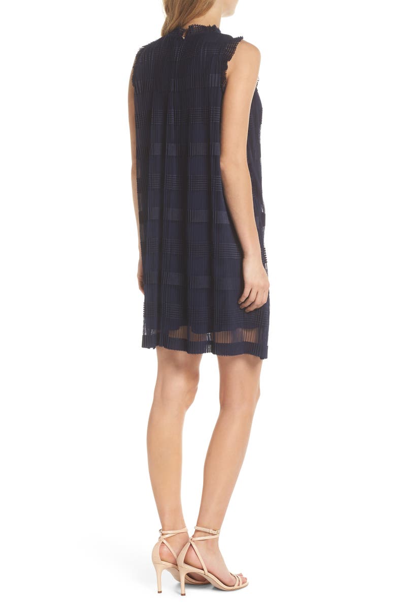 Julia Jordan Stripe Pleated Chiffon Shift Dress, Alternate, color, 