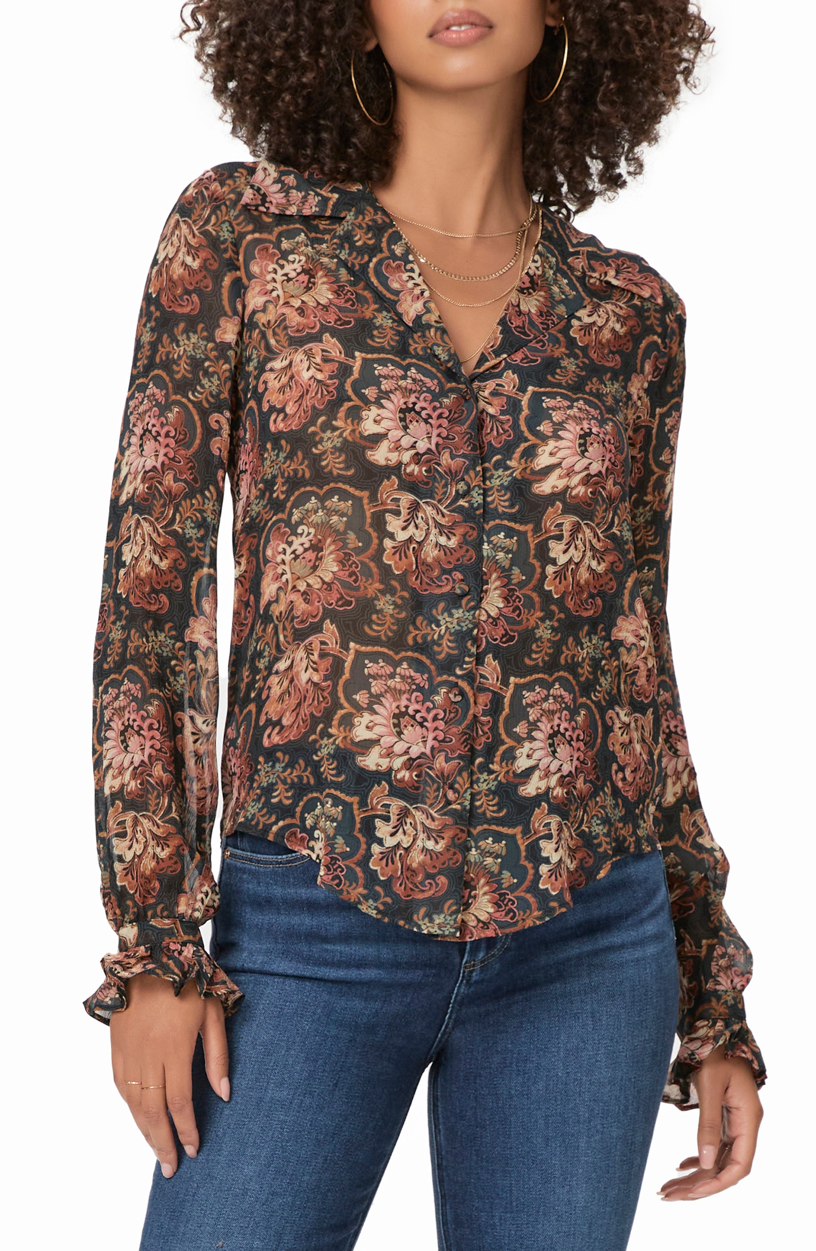 PAIGE Ellyn Silk Button-Up Shirt