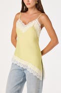 ASTR the Label Analise Lace Trim Asymmetric Satin Camisole