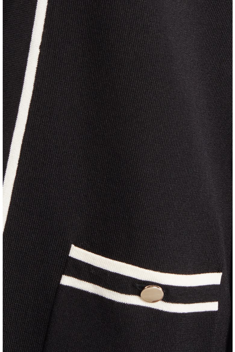 Malibu Tipped Cardigan, Alternate, color, ANNE BLACK/ ANNE WHITE
