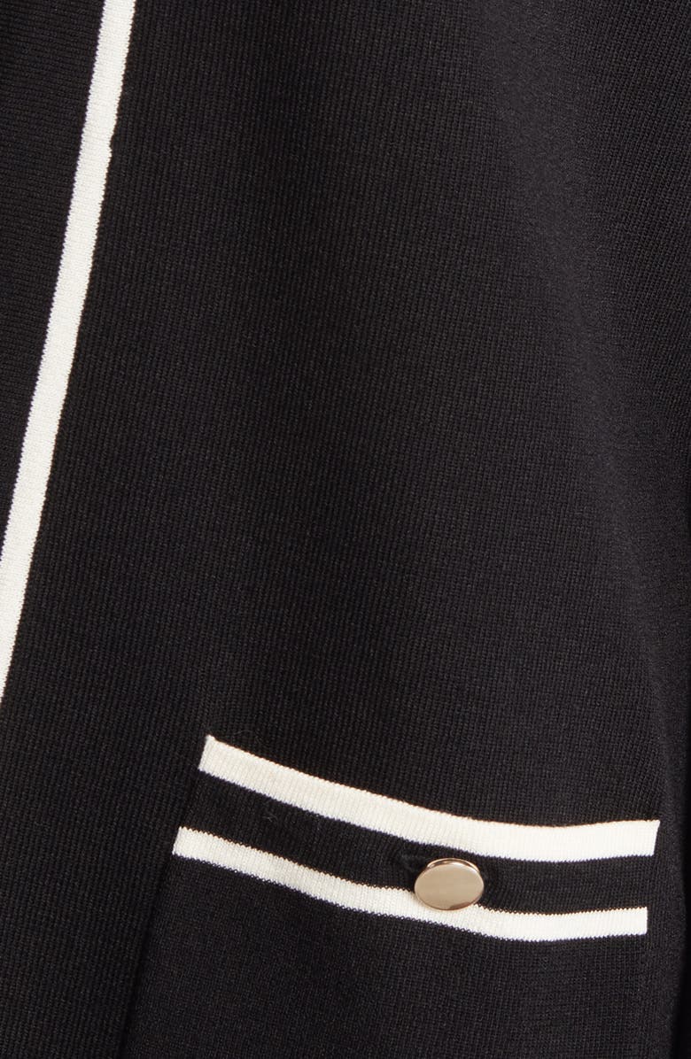 Anne Klein Malibu Tipped Cardigan, Alternate, color, Anne Black Anne White