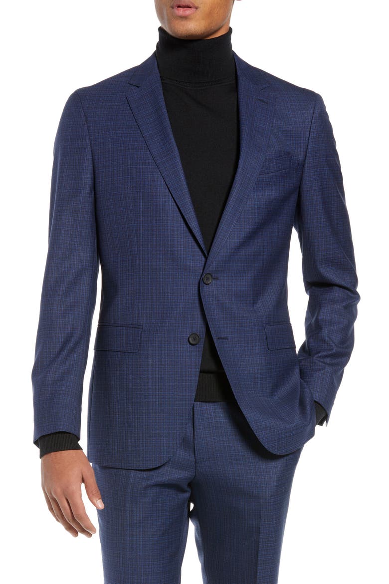 Novan/Ben Slim Fit Check Wool Suit, Alternate, color, OPEN BLUE