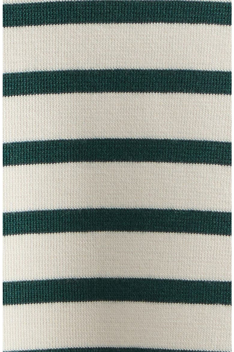 Embroidered Logo Stripe Virgin Wool Sweater, Alternate, color, WHITE/ BLUE