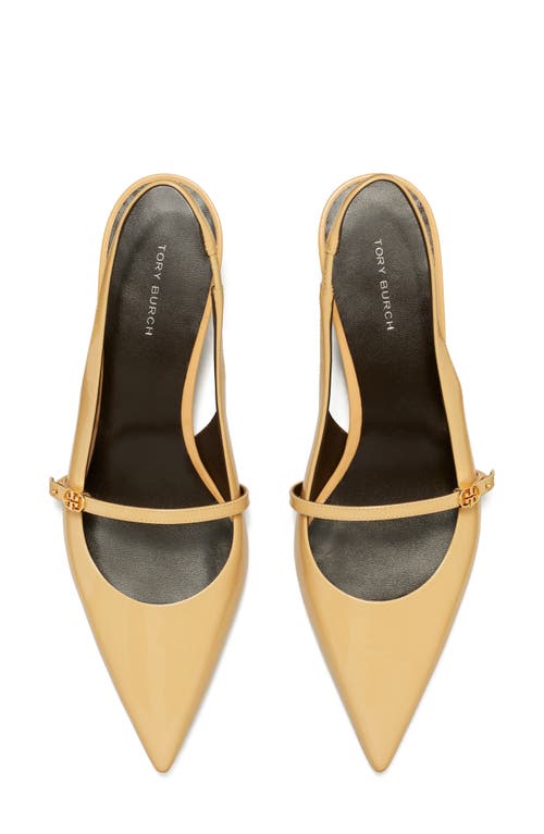 Tory Burch Double T Buckle Slingback Mary Jane Kitten Heel Pump In Yellow