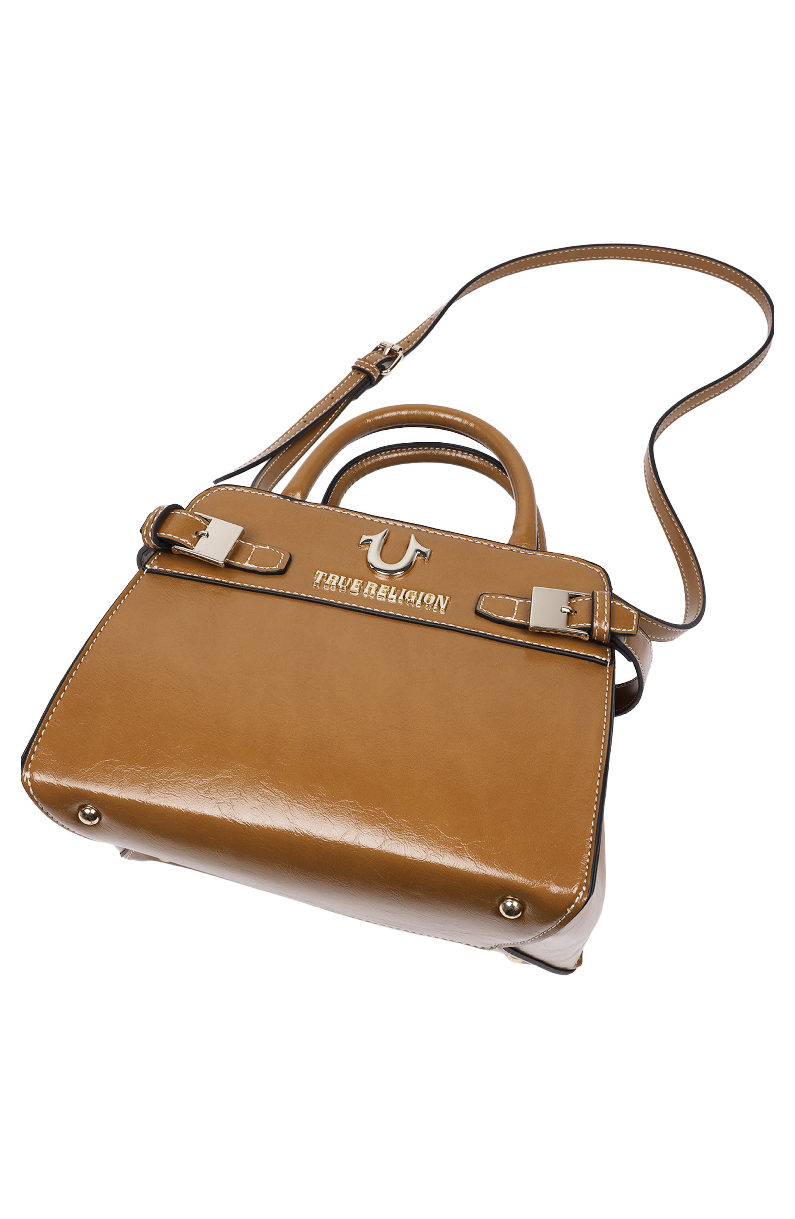 True Religion Buckle Tab Tote Bag, Alternate, color, Camel
