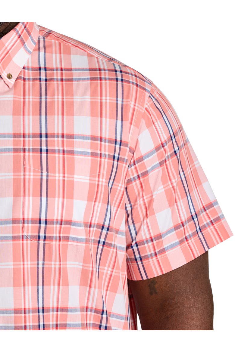 Big & Tall Easy-Care Large Plaid Sport Shirt V5, Alternate, color, RED MULTI