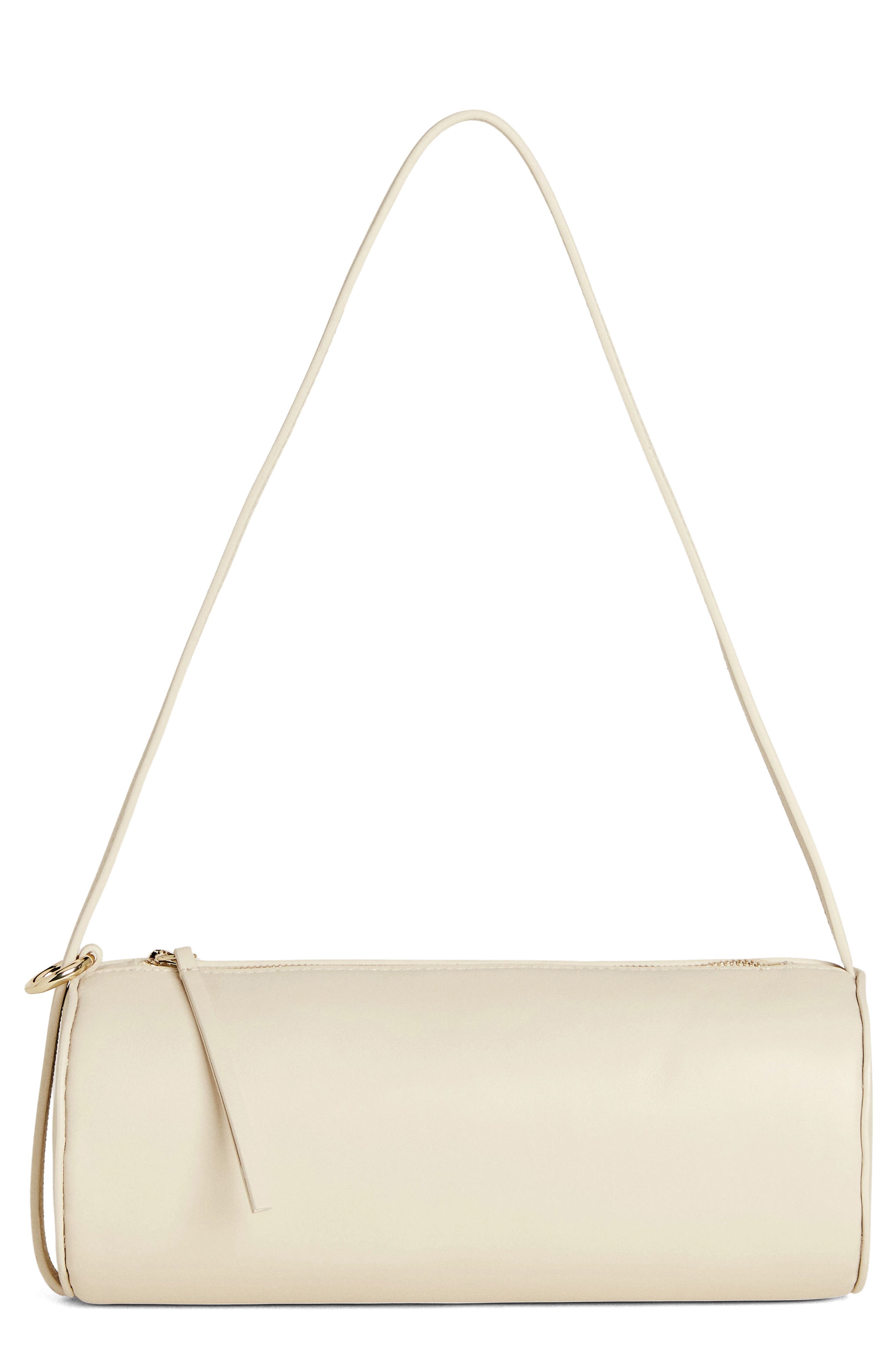 Reformation Simona Cylinder Shoulder Bag, Main, color, Cream Puff Leather