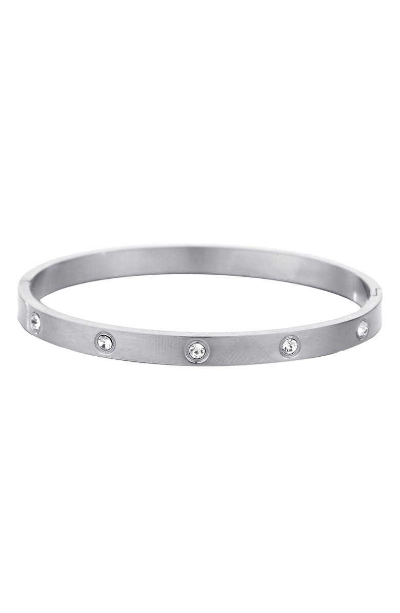 Adornia CZ Bangle Bracelet, Main, color, Silver