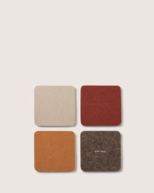 GRAF & LANTZ GRAF LANTZ BIERFILZL MERINO WOOL SQUARE COASTER MULTI 4 PACK