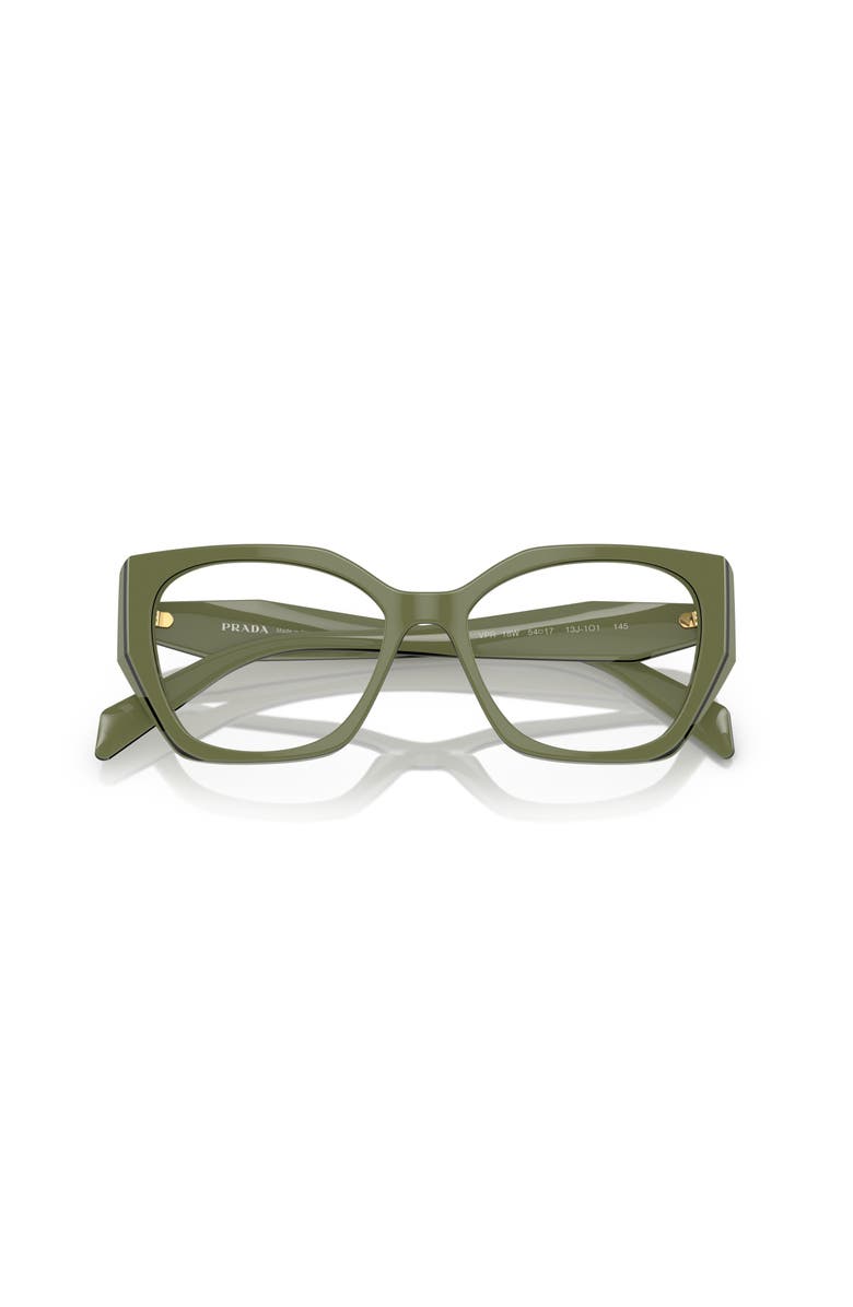 Prada 54mm Irregular optical glasses, Alternate, color, Green