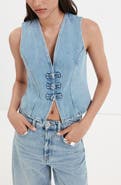 MANGO Toggle Denim Top