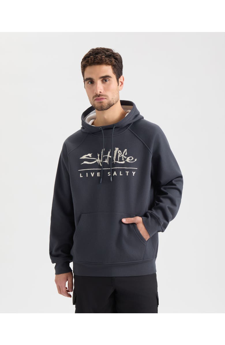 Salt Life Originator Bonded Fleece Hoodie, Main, color, Ebony