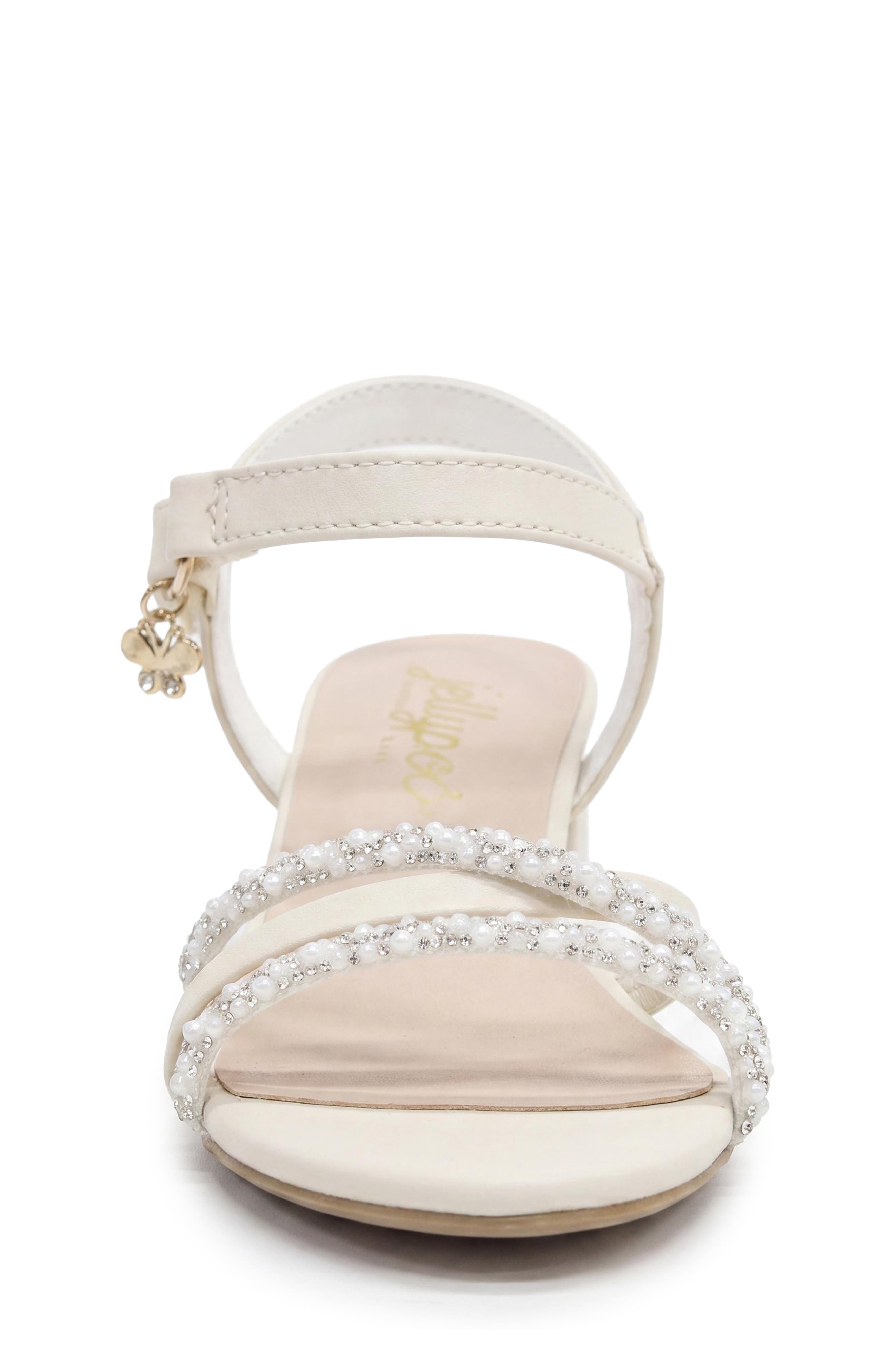 Kids' Nonilou Rhinestone Sandal, Alternate, color, BONE MULTI