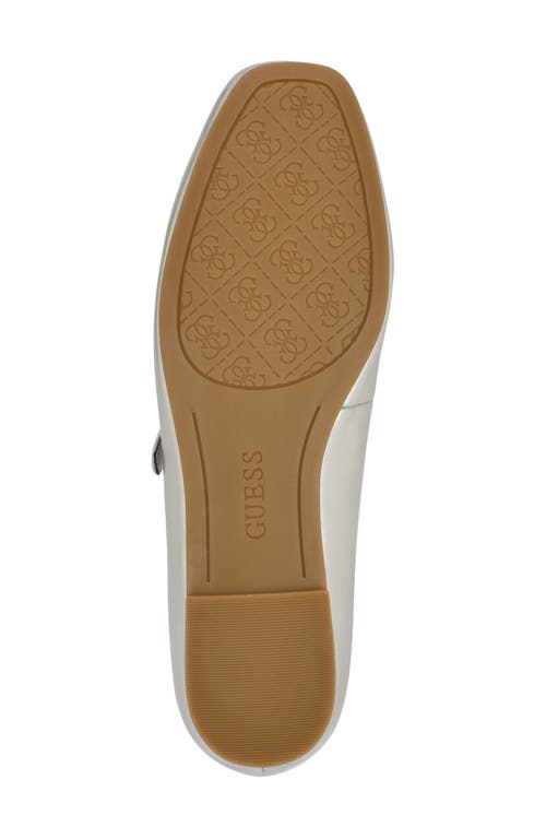Guess Kayra Mary Jane Flat In Metallic Silver