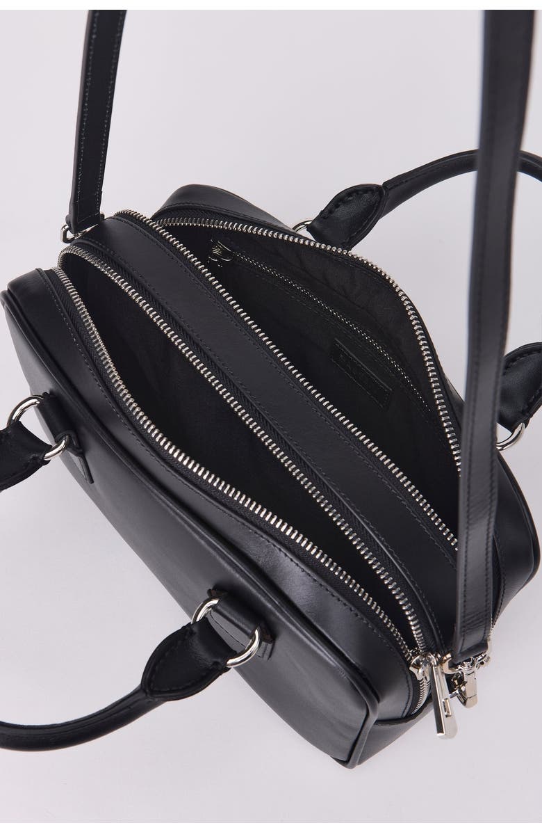 Forever & Always Shoes Sara Leather Structured Bassepi Mini Bag, Alternate, color, Black