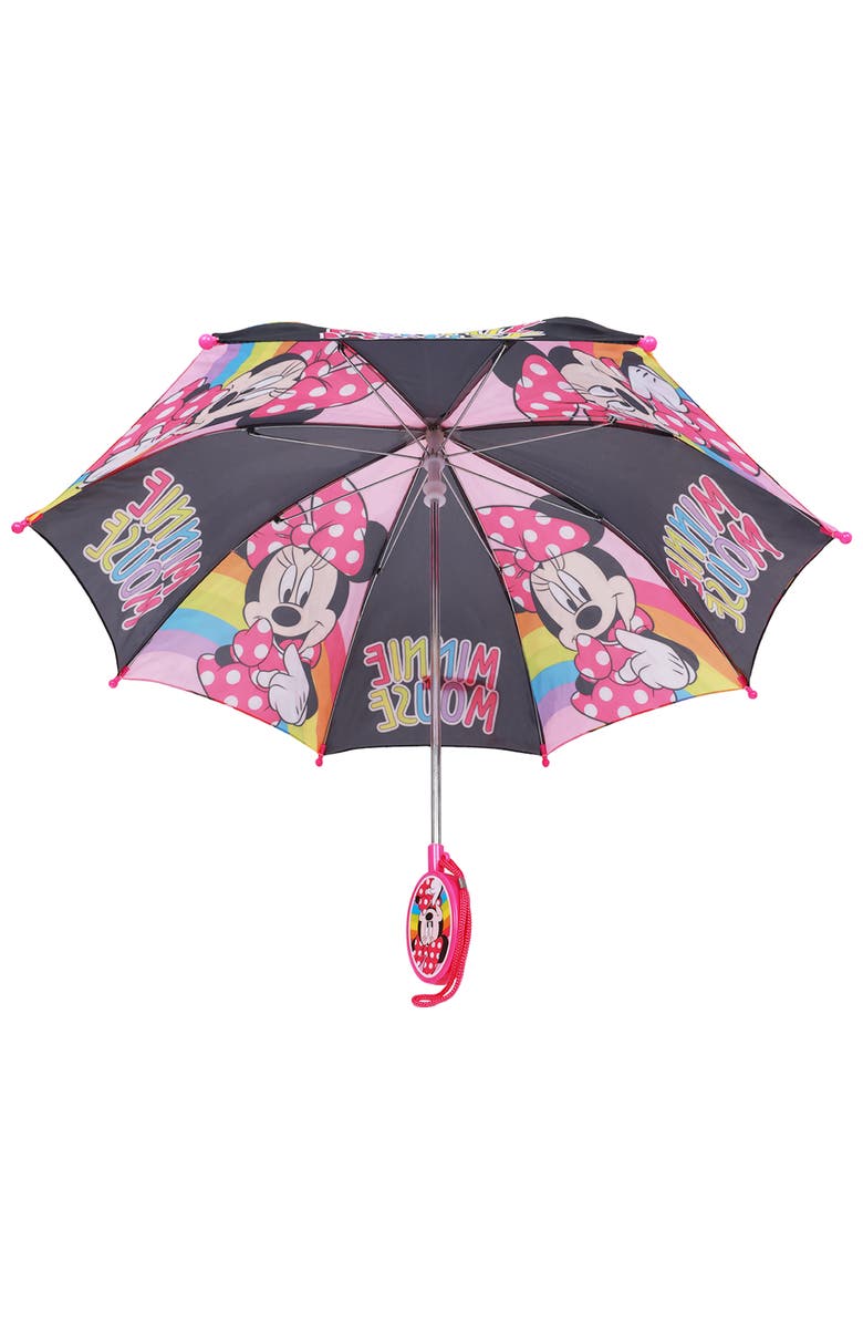 Disney Minnie Mouse Rainbow Kids Umbrella, Alternate, color, Black