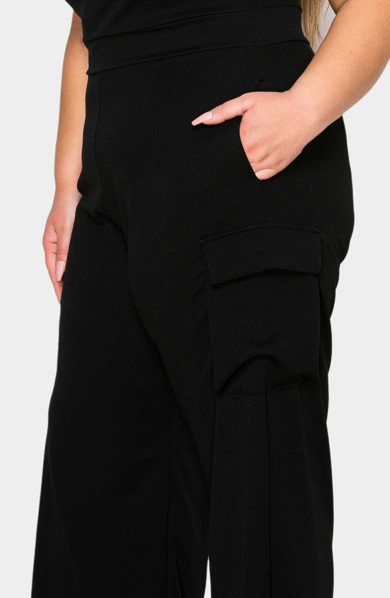 L I V D Yumi Strapless Cargo Jumpsuit, Alternate, color, Black