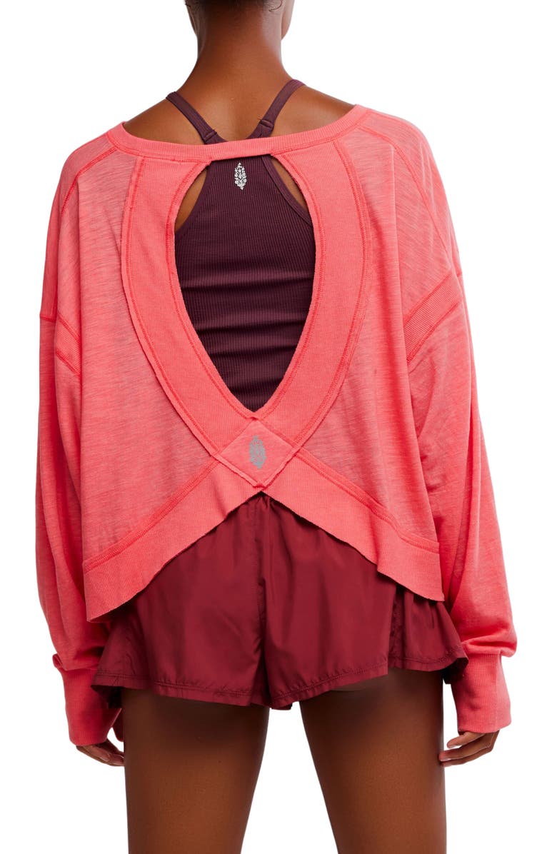 FP Movement by Free People FP Movement My Time Layer Open Back Crop Top, Alternate, color, Tulip Pink