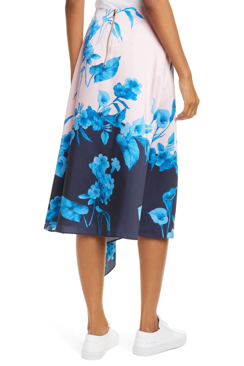 Nemea Fantasia Floral Asymmetrical Skirt, Alternate, color, LIGHT PINK