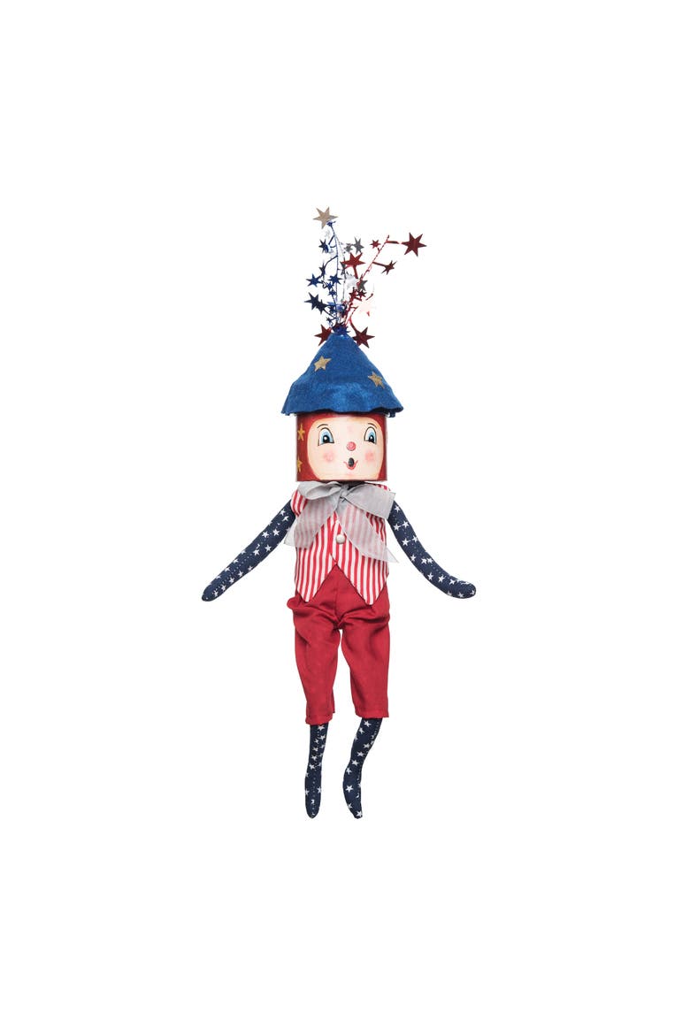 Mr. Liberty Fireworks Folk Art Figurine, Main, color, Red