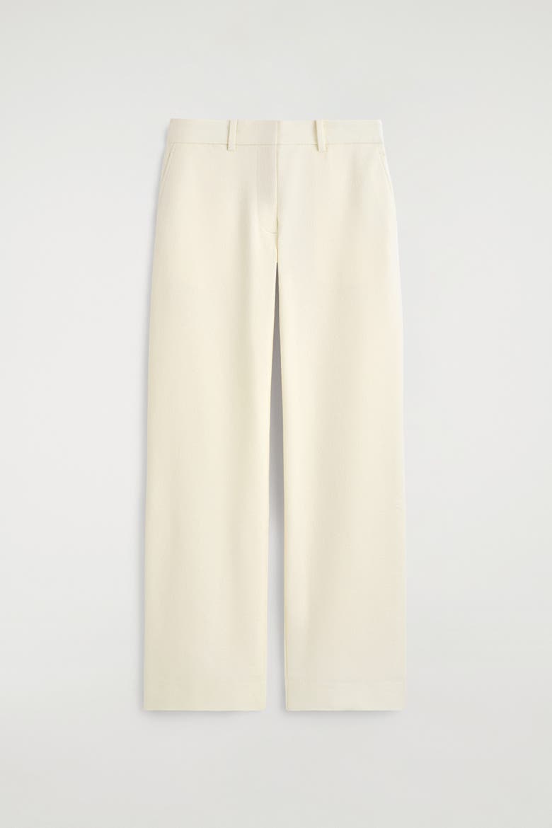 Textured Slim Straight-leg Pants, Main, color, ECRU