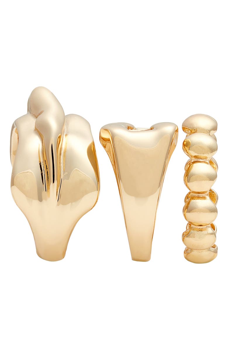 Open Edit Set of 3 Sculptural Rings, Alternate, color,