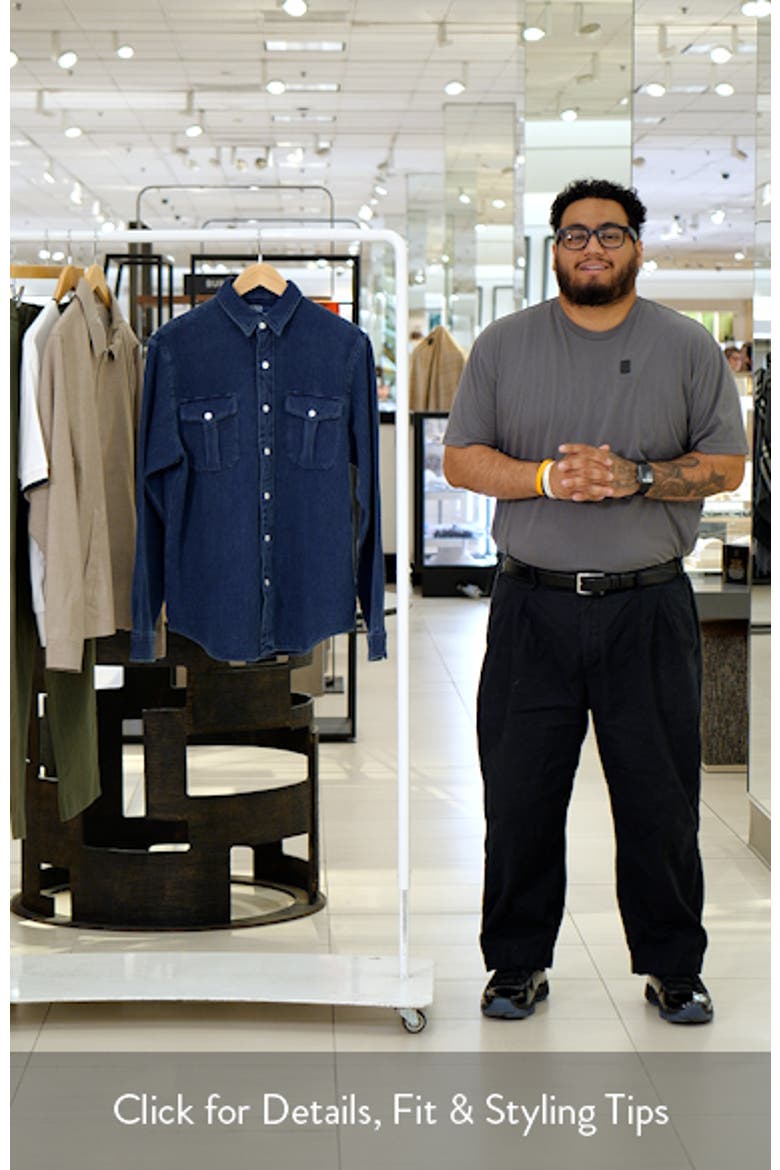 Classic Fit Button-Up Linen Work Shirt video