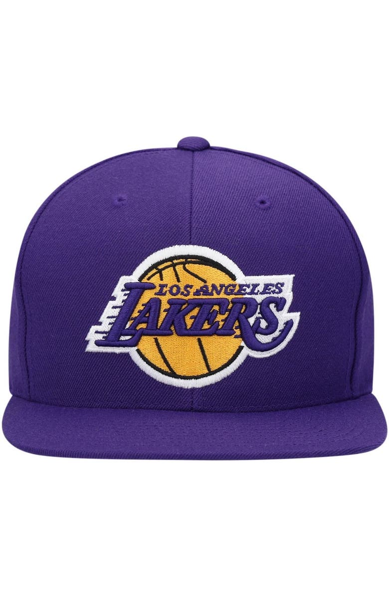Mitchell & Ness Men's Mitchell & Ness Purple Los Angeles Lakers Team Ground Snapback Hat, Alternate, color, Purple