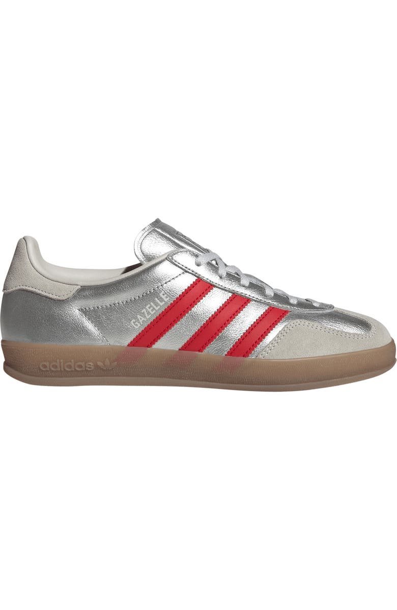 adidas Gazelle Indoor Sneaker, Alternate, color, Silver/ Scarlet/ Grey One