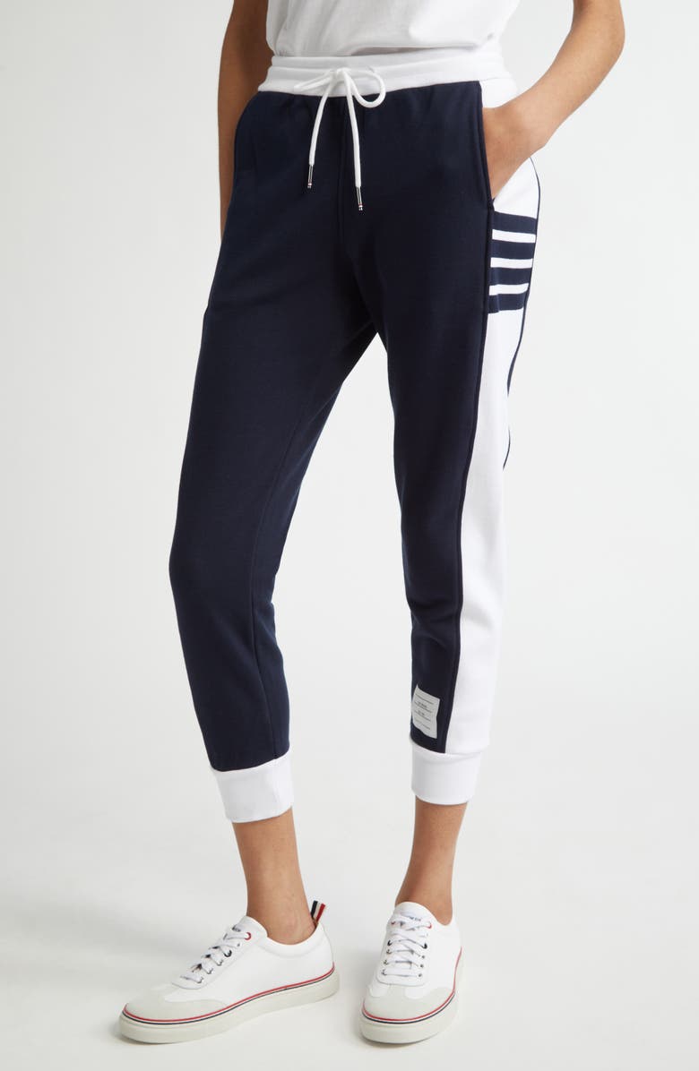 Thom Browne Classic Cotton Jersey Joggers, Alternate, color, Navy
