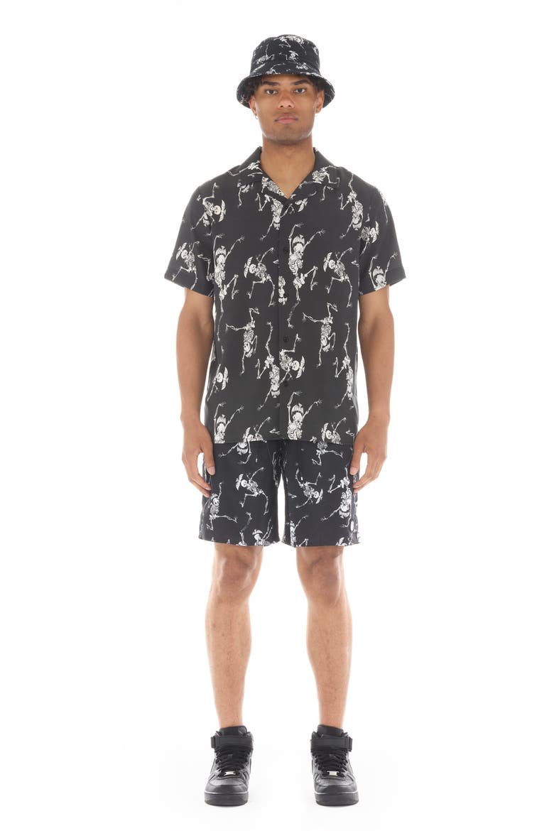 Yakuza Camp Shirt, Alternate, color, BLACK