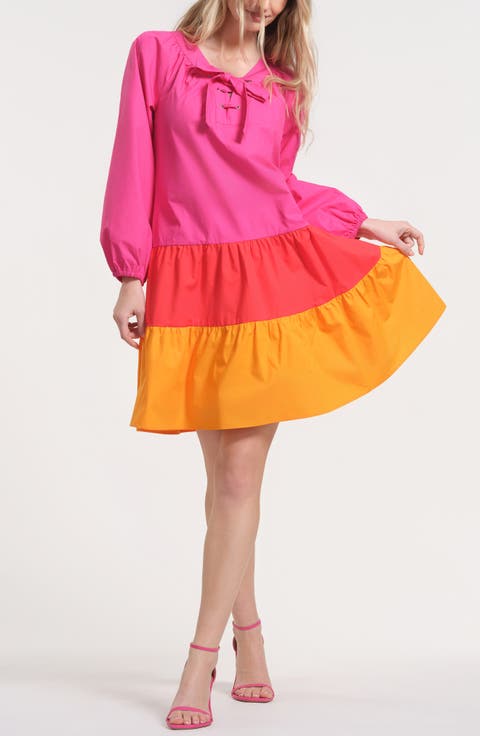 Long Sleeve Ruffle Hem Dress