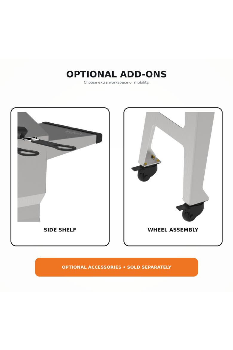 Deep Fryer Side Shelf, Stainless Steel Prep Shelf, Fits HCODF1B, HCODF2B & HCODF3B, Alternate, color, Stainless Steel