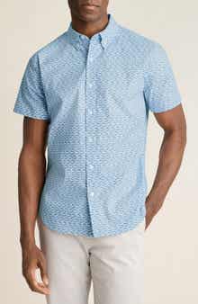 Bonobos Fish Party Slim Fit Short Sleeve Button-Down Shirt