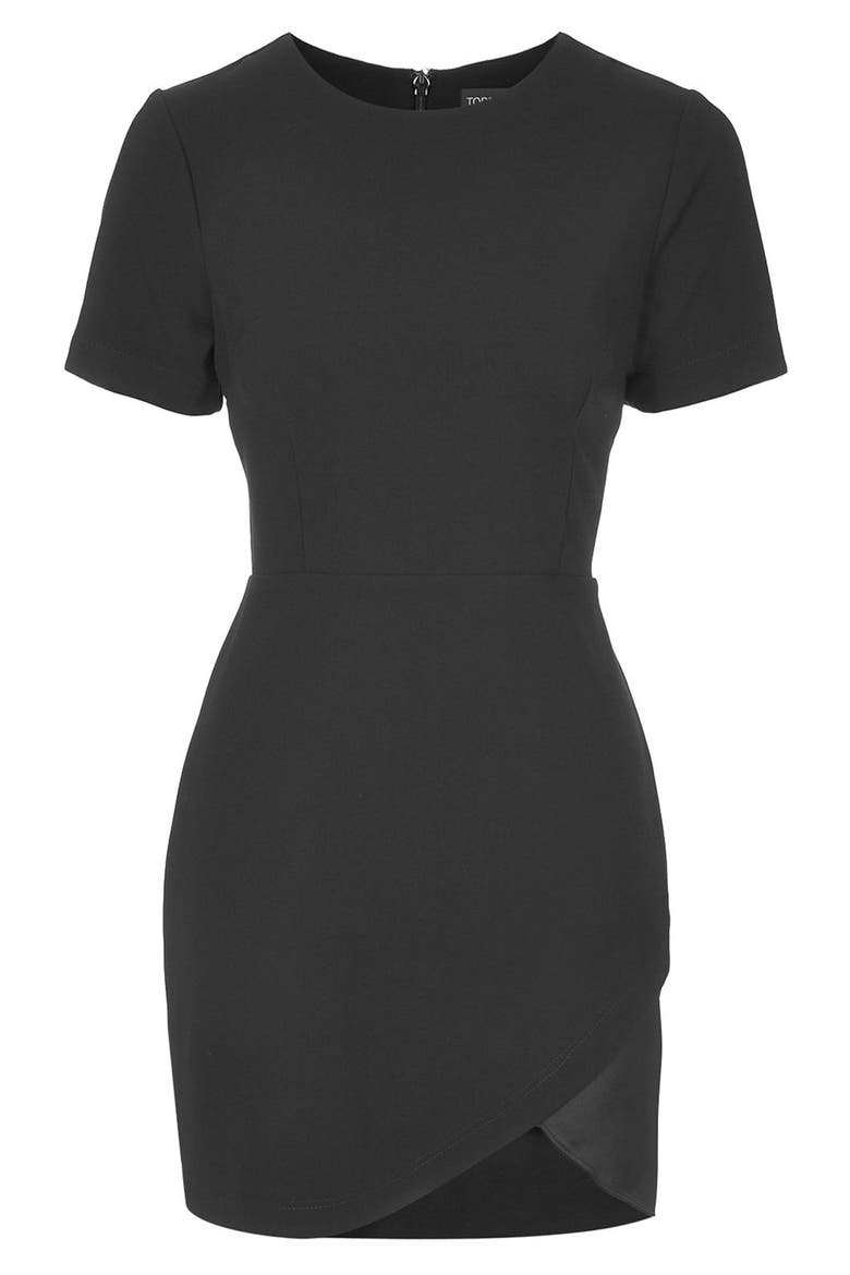 Satin Insert Dress, Alternate, color, BLACK