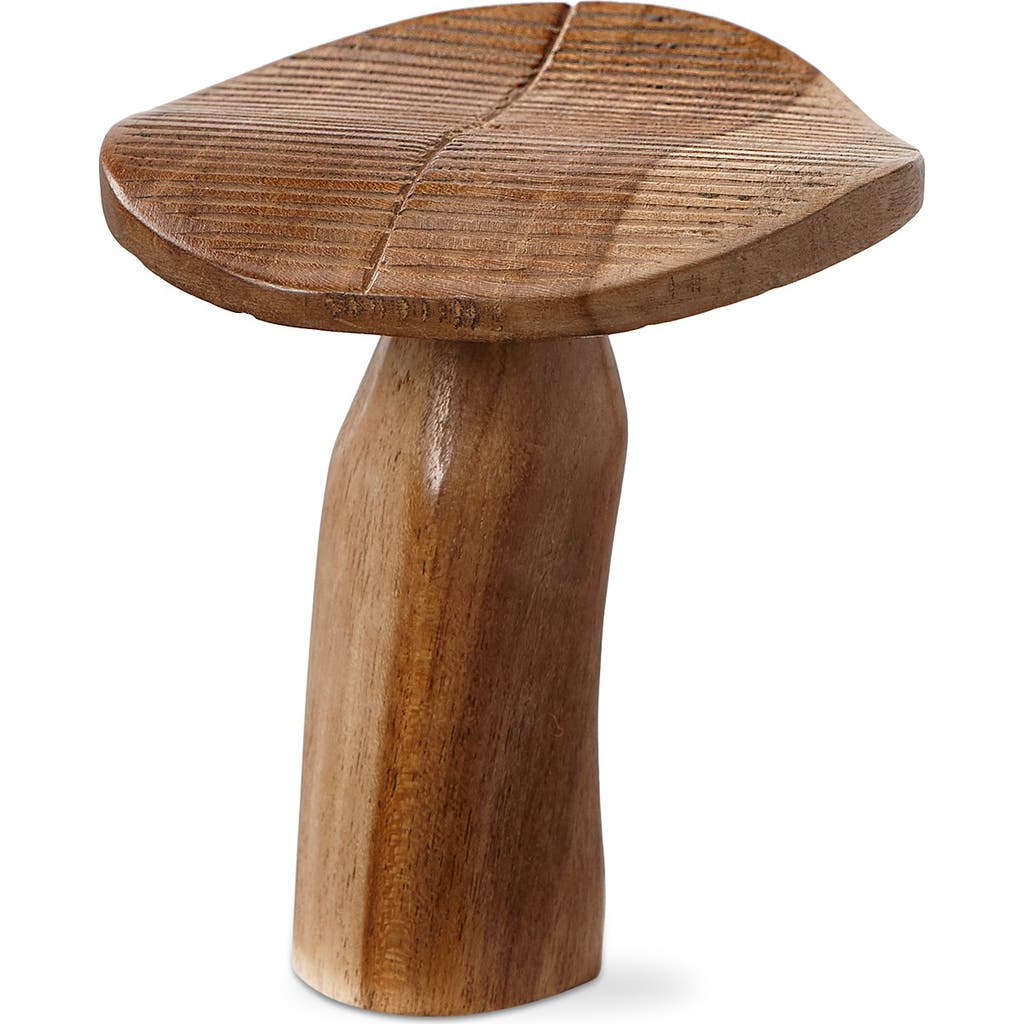 Tag Wood Mushroom Garden Sculpture Natural Decor For Summer In Brown